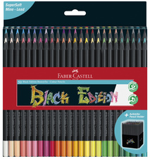 FABER-CASTELL Dreikant-Buntstifte Black Edition, 36er Etui