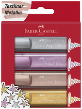 FABER-CASTELL Textmarker TEXTLINER 1546 Metallic, 4er Etui
