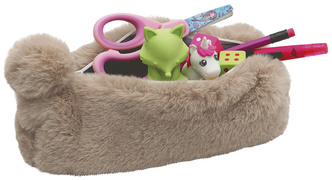 WEDO Schlamper-Etui FLUFFY, aus Plüsch, hellbraun