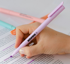 Kores Textmarker-Pen High Liner Pastell, 6er Etui
