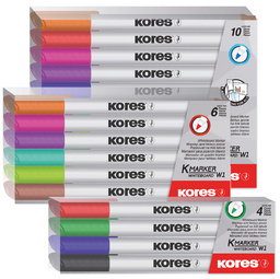Kores Non-Permanent Marker K MARKER W1, 10er Etui