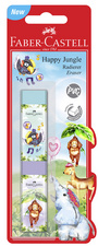 FABER-CASTELL Kunststoff-Radierer Happy Jungle, 2er Blister