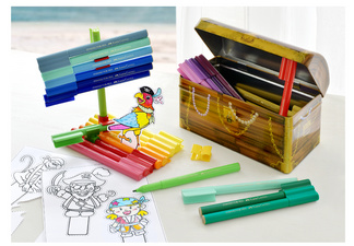 FABER-CASTELL Fasermaler CONNECTOR PEN, 33er Schatztruhe