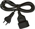 Brennenstuhl 1161800 Kunststoff-Verlängerungskabel 5m schwarz H03VVH2-F 2x0,75  Euroverlängerungskabel mit Eurostecker und Eurokupplung