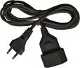Brennenstuhl 1161790 Kunststoff-Verlängerungskabel 3m schwarz H03VVH2-F 2x0,75 Euroverlängerungskabel mit Eurostecker und Eurokupplung
