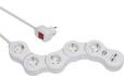 Brennenstuhl 1155350210 Vario Power Steckdosenleiste mit USB-Ladefunktion 5-fach weiß, 1,4m H05VV-F 3G1,5