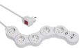 Brennenstuhl 1155350210 Vario Power Steckdosenleiste mit USB-Ladefunktion 5-fach weiß, 1,4m H05VV-F 3G1,5