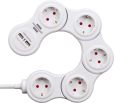 Brennenstuhl 1155350210 Vario Power Steckdosenleiste mit USB-Ladefunktion 5-fach weiß, 1,4m H05VV-F 3G1,5
