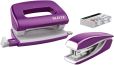Leitz 5561 Set Mini Locher Heftgerät NeXXt WOW - violett metallic