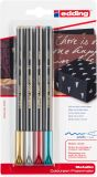 Fasermaler 1200 metallic colourpen,  1 - 3 mm, 4er Blisterkarte, sortiert