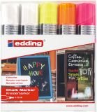 Kreidemarker edding 4090, 4 - 15 mm, 2x weiß, neongelb, neonorange und neonpink