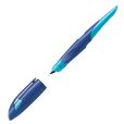 Ergonomischer Schulfüller für Rechtshänder mit Standard-Feder M - STABILO EASYbirdy in mitternachtsblau/azur - Einzelstift - inklusive Patrone - Schreibfarbe blau (löschbar)