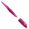 Ergonomischer Schulfüller für Linkshänder mit Standard-Feder M - STABILO EASYbirdy in beere/pink - Einzelstift - inklusive Patrone - Schreibfarbe blau (löschbar)