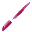 Ergonomischer Schulfüller für Rechtshänder mit Standard-Feder M - STABILO EASYbirdy in beere/pink - Einzelstift - inklusive Patrone - Schreibfarbe blau (löschbar)