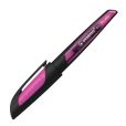 Schulfüller mit Anfänger-Feder A - STABILO EASYbuddy in schwarz/magenta - Schreibfarbe blau (löschbar) - Einzelstift - inklusive Patrone