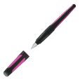 Schulfüller mit Anfänger-Feder A - STABILO EASYbuddy in schwarz/magenta - Schreibfarbe blau (löschbar) - Einzelstift - inklusive Patrone