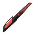Schulfüller mit Anfänger-Feder A - STABILO EASYbuddy in schwarz/rot - Schreibfarbe blau (löschbar) - Einzelstift - inklusive Patrone