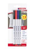 Textilpen edding 4600 BTS (3+1), Rundspitze, 1 mm, sortiert