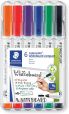 STAEDTLER Lumocolor Whiteboard Marker, 6er Etui 341 WP6 (Universalspitze für variable Strichbreiten (ca. 1 - 2 mm), trocken und rückstandsfrei abwischbar, schnelltrocknend, hohe Qualität, ideal für Memoboards)