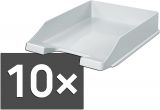 10er Pack Briefablage KLASSIK, lichtgrau DIN A4/C4, stapelbar, stabil