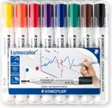 Staedtler Lumocolor 351 WP8 Whiteboard-Marker (Rundspitze ca. 2 mm Linienbreite, Set mit 8 Farben, hohe Qualität, trocken und rückstandsfrei abwischbar von Whiteboards