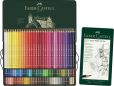 Faber-Castell Polychromos 120 Farbstifte + Castell 9000 Art + Minenschärfblock + Estompe