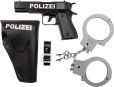 Idena 8040007 - Polizei Set, Pistole, Halfter und Handschellen, Spielset, Mottoparty, Karneval