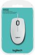 Logitech M100 - Maus - rechts- und linkshändig - optisch - 3 Tasten - kabelgebunden - USB - weiß
