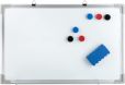 Idena 10414 - Whiteboard mit Alurahmen, ca. 40 x 60 cm groß, inklusive 6 Magnete und Schwamm, zur Wandmontage geeignet, ideal für Büro und zu Hause, ohne Maker
