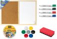 Idena 568016 – Pinnwand/Whiteboard mit Holzrahmen, inklusive 2 Schrauben, zur Wandmontage geeignet, ca. 40 x 60 cm groß, ideal als Dekoration und für den Arbeitsplatz