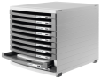 HAN Schubladenbox CONTUR – modernes und modular erweiterbares Schubladensystem, mit 10 offenen Schubladen bis Format DIN B4, lichtgrau-dunkelgrau, 1510-0-19