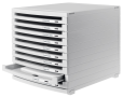 HAN Schubladenbox CONTUR – modernes und modular erweiterbares Schubladensystem, mit 10 offenen Schubladen bis Format DIN B4, lichtgrau, 1510-0-11