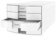 HAN Schubladenbox IMPULS 2.0 – innovatives, attraktives Design in höchster Qualität. Mit 4 geschlossenen Schubladen für DIN A4/C4, weiß, 1012-12