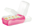 HAN Lernkartei CROCO – genial einfach Vokabeln lernen dank 5-Fächer-Lernsystem, DIN A8 Karteikasten, transluzent-pink, 998-663