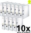 Original Falken 10er Pack PP-Color Kunststoff-Ordner. Made in Germany. 8 cm breit DIN A4 weiß Vegan Ringordner Aktenordner Briefordner Büroordner Plastikordner Schlitzordner
