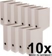 Original Falken 10er Pack Vegan-Ordner Pure Raw. Made in Germany. 8 cm breit DIN A4 Grau naturbelassen puristisch umweltfreundlich Öko Aktenordner Briefordner Büroordner Pappordner Schlitzordner