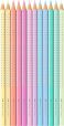 Faber-Castell 201910 - Buntstifte Set Sparkle Pastell 12-teilig, im Metalletui, dreikant, bruchsicher