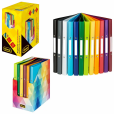 Idena 10426 Ringbuch DIN A4, im 12er Set, 2-Ring-Mechanik, 20 mm breit, in 12 Farben (sortiert)