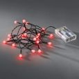 Konstsmide 1491-557 20er LED Globelichterkette mit roten Dioden - Batteriebetrieb - 6 h Timer - Innenbereich