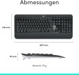 Logitech MK540 Advanced Kabellose Tastatur und Maus Combo für Windows, 2,4 GHz Unifying USB-Empfänger, Sondertasten, 3 Jahre Batterielaufzeit, Für PC, Laptop, QWERTZ-Layout - Schwarz