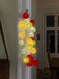 Konstsmide 3136-503 - LED Dekolichterkette, bunte Baumwollkugeln, groß, 16 warmweiße Dioden, 24V Innentrafo, transparentes Kabel