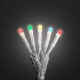 Konstsmide 6340-523 Micro LED Lichterkette, gefrostet, verschweißt, 10 bunte Dioden, 30V Innentrafo, transparentes Kabel