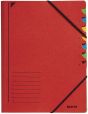 Leitz 3907 Ordnungsmappe - 7 Fächer, A4, Pendarec-Karton (RC), 430 g/qm, rot