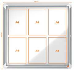nobo Schaukasten, Metall-Rückwand, Innenbereich, 8 x DIN A4