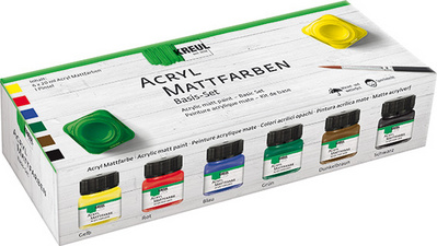 KREUL Acryl-Mattfarbe, Basis-Set 6 x 20 ml