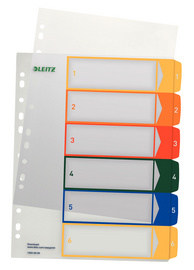 LEITZ Kunststoff-Register, Zahlen, A4 Überbreite, 1-12, PC-