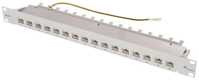 Telegärtner 19 Patch Panel, Kat.6A (tief), 24xRJ45, schwarz