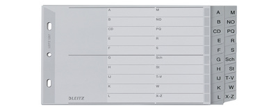 LEITZ Kunststoff-Register, A-Z, A5, PP, 20-teilig, grau