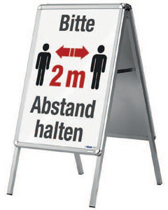 magnetoplan Plakatständer SP A2, silber/silber eloxiert