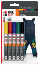 Marabu Textilmarker Textil Painter Plus, 5er Blister